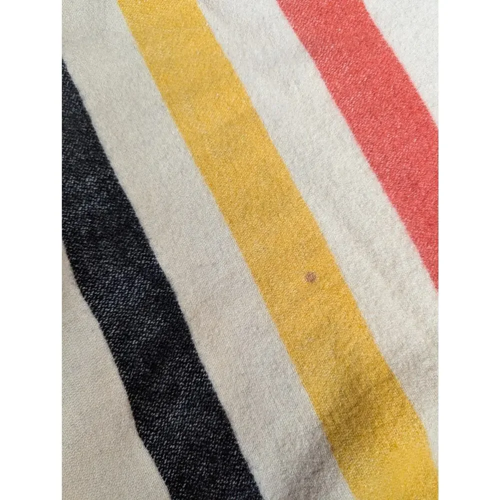 Vtg 1950s Golden Dawn Penco Health Hudson Bay Striped Wool Throw Blanket 59 x 74